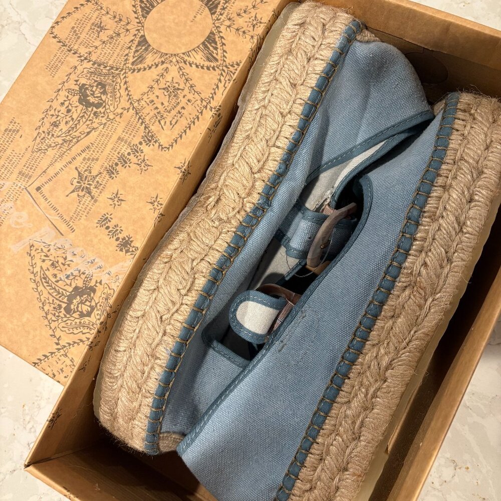 NIB Free People Surfside Mary Jane Espadrille in Laguna Size 40 (9.5-10)